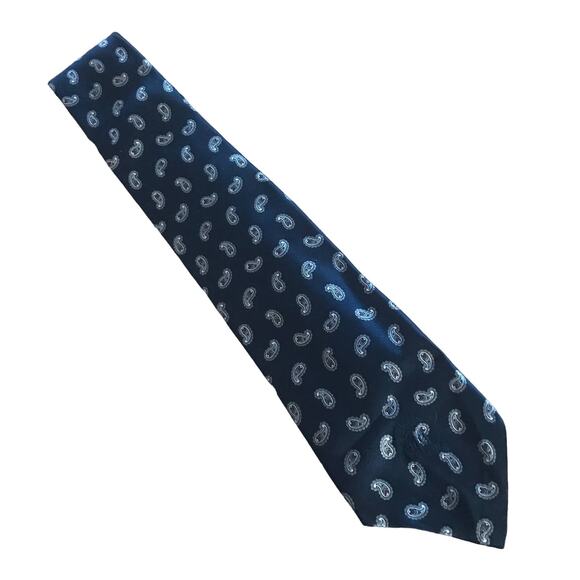 Vintage Countess Mara Black Paisley Tie, Jack Henry of Kansas City Vintage Tie - Picture 2 of 6